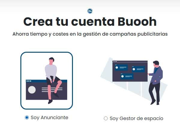 Crea tu cuenta Buooh - Instrucciones